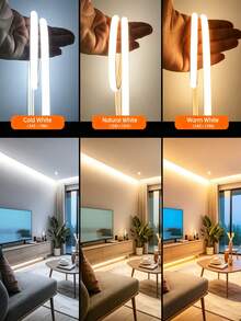 Flexible Neon LED COB Light Strip, DC5V USB Powered, With Switch, 2m, 3 Meters, 5m High Brightness Neon Light Strip, Suitable For Indoor, Hallway, Stairs, Holiday Decoration DIY - Warm Light - View 2