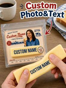 1pc Custom Photo And Text Butter Squishy Personalized Fun Squishy Birthday Gift Christmas Gift Valentine's Day Gift For Workers Mom Dad Friends Boyfriend Girlfriend - Multicolor - View 7