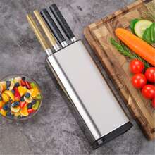 1PC Kitchen Knife Holder Multi-Function Knife Rack - Silver - View 9