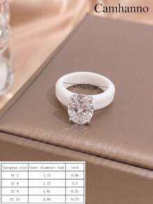 Camhanno 1 buah Cincin Silikon Gaya Kasual, Pilihan Berbagai Warna, Bentuk Oval dengan Empat Cakar dan Batu Bertatahkan, Cocok untuk Pemakaian Sehari-hari, Aksesori Elegan - Rose Gold - View 4