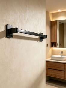 1pc Punch-Free Towel Rack, Bathroom Wall-Mounted Towel Bar, Single-Bar Bathroom Towel Rack, Slipper Storage Rack, Bathroom Towel Rod, Wall Storage Rack, Suitable For Home Decoration And Bathroom Decoration, Easy To Install - Multicolor - View 4