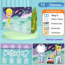 Montessori Busy Book Set, Space & Transportation Themed Toddler Activity Book With Reusable Stickers, Educational Kids Gift - Multicolor - View 8