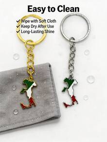 Map Stainless Steel Keychain - Women's Keychain, Car Keychain, Durable Travel-Themed Souvenir, Suitable For Keys, Bags And Gift Giving - Multicolor - View 5