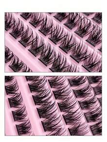 Cluster False Eyelashes, 8-16mm Length, Thin And Natural, Fluffy Effect, Suitable For DIY Lash Extensions, Made Of High-Quality Synthetic Material - D - View 3