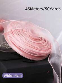 10/50 Yards Clear Chiffon Ribbon, Organza Ribbon, For Gift Wrapping, Decoration, Christmas, Wedding, Birthday Party, Bouquets, Wreaths, Sewing Supplies - Multicolor - View 26