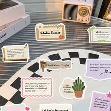 50pcs Encouraging Messages Book Stickers, Suitable For Kindle - Fantasy Sticker Pack, Vinyl Decals, Suitable For Kindle Accessories, Laptops, Water Bottles, Journals - Black - View 9