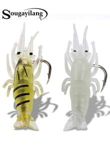 SOUGAYILANG 10pcs/20pcs 5cm Soft Shrimp Lure, Suitable For Bass, Black Bass And Other Fish - Yellow - View 10