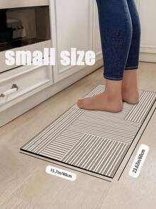 SANJIANGDI 1pc Light Brown Kitchen Mat With White Line Pattern, 3.5mm Soft Rubber Material, Absorbent And Easy To Clean. Suitable For Hallway, Bathroom, Living Room, Outdoor Door Mat And Toilet. All Year Round Use, Suitable For Various Holidays. - Multicolor - View 19