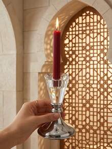 Light Luxury Exquisite Glass-Metal Spliced Candle Holder – Table Wedding Decoration, Home Ambiance Soft Decor Prop For Living Room, Office, Party, Holiday & New Year Gift - Affordable Luxury - View 7