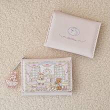 Dompet Kelinci Beruang Seri Piknik Musim Semi Girl's Dream, Merah Muda Stroberi, Lucu, Anti-Demagnetisasi, Slot Kartu Ganda, Hadiah - Berwarna merah muda - View 3