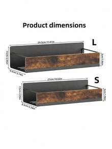 Rustic Industrial Magnetic Refrigerator Storage Rack, Detachable No-Drill Side Organizer, Vintage Wood + Heavy-Duty Metal Kitchen Spice Rack, Space-Saving Spice, Towel And Tool Storage Shelf - Multicolor - View 9