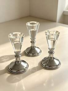 Light Luxury Exquisite Glass-Metal Spliced Candle Holder – Table Wedding Decoration, Home Ambiance Soft Decor Prop For Living Room, Office, Party, Holiday & New Year Gift - Affordable Luxury - View 15