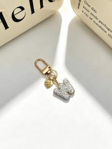 1pc Sparkling Rhinestone Inlaid 26 Letters Heart Pendant Car Key Bag Charm Necklace Friendship Couple Gift - Random Styles - View 33
