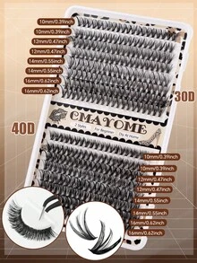 CMAYOME 572/592/640pcs Natural False Eyelashes Can Create A Fluffy And Natural Eye Makeup Effect.DIY Large Capacity Eyelash Clusters,Made Of Soft Material.Single Cluster False Eyelash Set,With Adhesive And Sealing Tools,Suitable For Halloween And Christmas. - Multicolor - View 6