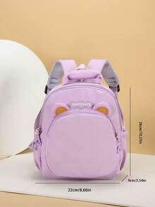 1pc Mini Personalized Customized Teddy Bear Backpack, Versatile Cute Teddy Bear & Elephant Theme Print, Zipper Closure Nylon Material, Adjustable Shoulder Straps, Hand-Carry, Suitable For School, Shopping, Daily Outings, Outdoor Travel. Birthday Gift. - Multicolor - View 8