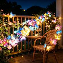 Solar Butterfly String Lights, Warm And Colorful Light Options, Perfect For Holiday Decoration, Creating Festive Atmosphere. Essential For Christmas, Thanksgiving And Halloween, Perfect For Yard And Party Decoration. - Butterfly String Lights - View 6