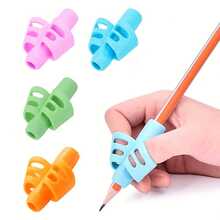 3pcs Student Pencil Grip Corrector Set Kindergarten Elementary School Writing Posture Correction Soft Rubber Pen Holder - Sets - View 1