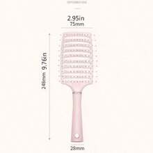 This Round, Grooved Dual-Function Comb Is Suitable For Dry And Wet Hair-Designed For Comfort, Featuring An ABS Plastic Handle, It Works On All Hair Types, Reduces Tangles And Knots, And Helps Improve Scalp Health. Its Soft Bristles Gently Detangle Hair, Making It A Great Gift Choice For Women. - / - View 3