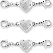 Fashion Alloy Magnetic Clasp Converter, Heart-Shaped Lobster Claw Design, Suitable For Necklaces And Bracelets, Gold And Silver, Charming Jewelry Clasp, Accessory Connector - Heart With Stars - View 9