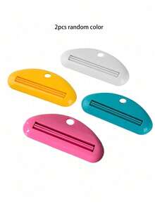 2pcs Random Color Manual Plastic Toothpaste Squeezer, Upright Bathroom Accessory Dispenser, Suitable For Toothpaste, Facial Cleanser And Hand Cream, No Electricity Required, Suitable For Home Bathroom Decor, Autumn Decor, Back To School Decor, Multi-Functional Toothpaste Squeezer, Manual Squeezer, Sample Roller Squeezer, Holiday Gift Choice Christmas, Holidays, Father's Day, Halloween - Multicolor - View 8