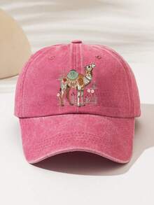 Fashionable Adjustable Baseball Cap - European And American Style Duckbill Cap, Suitable For Camping, Travel, Party And Hip-Hop Culture, Perfect For Outdoor Activities, Printed With "Camel" Pattern And Text, Elegant And Versatile, Great For Camping And Casual Wear, Perfect Gift For Family And Friends - Washed Cap - View 10