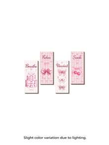 1 Set 4pcs Pink Bow Bohemian Style Wall Decor, Suitable For Baby Room And Children's Room. Baby Essentials, Newborn Wall Decoration And Kids Room Decor. - Multicolor - View 7