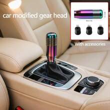 1pc Universal Aluminum Alloy Gear Shift Knob 8.5CM/3.35in Rainbow Metal Gear Shift Knob Modification Replacement Gear Shift Lever Head Car Metal Gear Shift Knob Modification - A - View 1