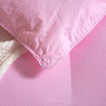 1pc Queen/King Size Premium Polyester Fiber Filled Quilt Winter Warm All Season Down Alternative Duvet With 4 Corner Buttons Washable Soft Breathable Bedding Pink - Pink - View 9