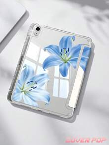藍色木槿花保護殼，相容於 iPad (A16) 11 吋 (第 11 代，2025)、Air 4/5 10.9 吋、7/8/9 10.2 吋，內建 Apple Pencil 插槽，相容於 Galaxy Tab A9 11 吋、Tab A9 8.7 吋，可愛風格，適合返校季、情人節、新年等場合 - 彩色 - 查看 2