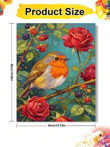 DIY Digital Oil Painting Kit - Robin On A Branch, Beginner Canvas Art Hand Painting Craft, Living Room Bedroom Home Decor, Holiday Gift, Includes Painting Tools - Sets - View 9
