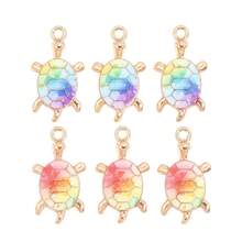 Mixed 10Pcs Pattern Turtle Pendants Alloy Charms DIY Jewelry Accessories For Handmade Bracelet Necklace Decoration - Gold - View 4