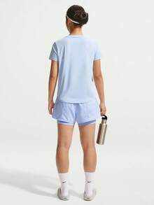 Nike Women AS W NK ONE CLASSIC DF SS Short Sleeve Knit Collarless T-Shirt TFN2799-408 - Blue - View 5