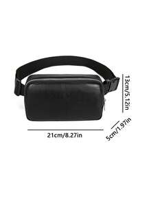 High End Soft Leather Small Chest Bag For Men, Simple Retro Horizontal Carry Bag, Casual Cycling Shoulder Crossbody Bag - Black - View 8