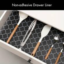 A Roll Of Shelf Liners And Drawer Liners, Various Lengths Of Non-Slip Kitchen Cupboard Mats, Non-Stick, Waterproof And Durable EVA Liners With Patterns, Suitable For Shelves, Fridge, Cupboards And Storage, 11.81 Inches Wide - Multicolor - View 5