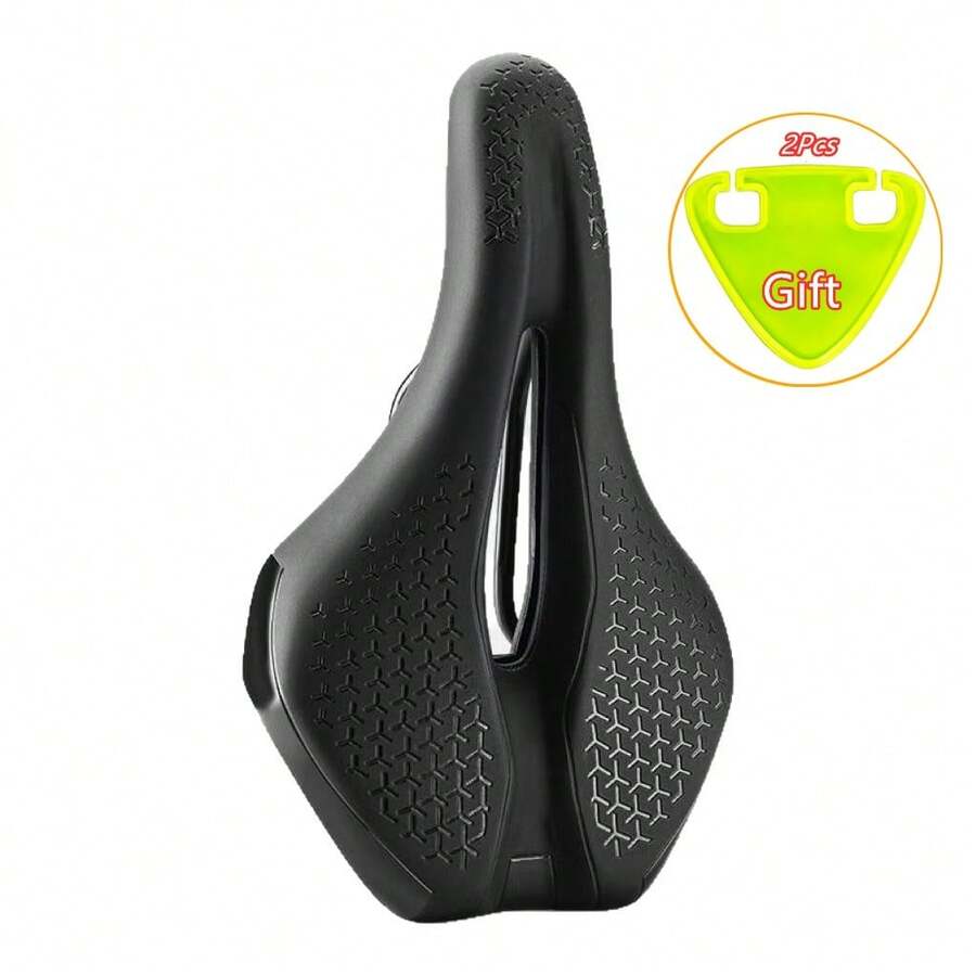 1pc Bicycle Saddle Mountain Bike Road Bike Seat Cushion Comfortable Hollow Design Cycling Accessories Wear-Resistant Anti-Slip, Free 2Pcs Reflective Stickers Essential For Cycling - Multicolor - View 1