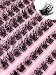 Cluster False Eyelashes, 8-16mm Length, Thin And Natural, Fluffy Effect, Suitable For DIY Lash Extensions, Made Of High-Quality Synthetic Material - D - View 6