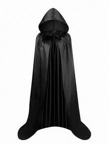 1 Set Role Play Costume, Black Long Cape, Halloween, Performance Party Outfit - Black - View 3