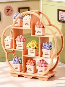 1pc 1:12 Scale Dollhouse Mini Storage Rack/Display Shelf, Suitable For Fruits And Food Sundries, Realistic Dollhouse Mini Display Shelf (Mini Models On Display Shelf Not Included), Entryway Decor, Desk, Office Desk Decoration Shelf - Multicolor - View 2