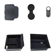 Black Centre Console Storage Set ABS For  Juniper 2025 Model 3 Highland 2024‑2025 Car Interior Layered Organizer Use - Black - View 5