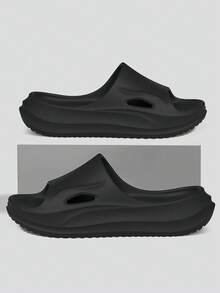 Men's Plus Size 48-49 Home Slippers 2026 New Summer EVA Minimalist Slides - Black - View 1