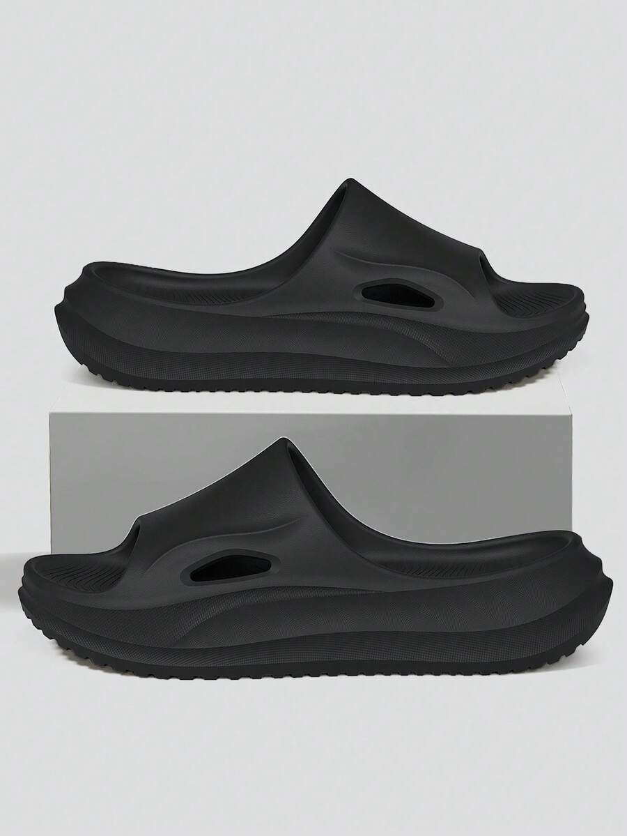Men's Plus Size 48-49 Home Slippers 2026 New Summer EVA Minimalist Slides - Black - View 1