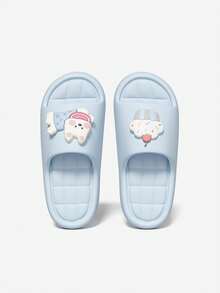 Summer New 3cm Thick Sole Cartoon West Highland Cake Puppy Patchwork Design Outdoor Fun Slippers Indoor Fashion Printed Design Women Home Slippers - Light Blue - View 10