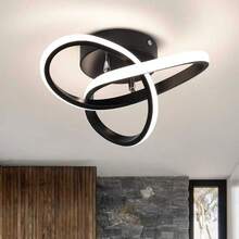 1 PC Lampu Plafon LED Hitam Minimalis Modern Tiga Daun Pilin, 220-240V, Armatur Lampu Plafon Hitam Mewah untuk Dapur, Cahaya Putih 4000K, Cocok untuk Kamar Tidur, Kamar Mandi, Dapur, Balkon, Lorong, Tangga - Hitam - View 1