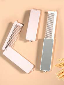 2-In-1 Portable Folding Comb With Mirror, Mini Pocket Comb With Transparent Mirror, Lightweight Travel Makeup Comb With Bead Chain, Compact Slim Design Easy To Store, Portable Small Mirror With Mini Mirror Comb Integrated Folding Mirror For Touch-Ups And Grooming, Travel And Vacation Essential - Multicolor - View 11