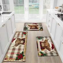 1 pc Karpet Persegi Panjang Motif Anak Sapi Natal, Gaya Natal, Festival Natal, Keset Lantai Dekoratif, Keset Pintu Masuk, Keset Pintu, Karpet Kecil, Keset Selamat Datang, Karpet Dapur, Dekorasi Rumah, Keset Pintu Depan, Karpet Area Kecil, Karpet Area - MultiWarna - View 3