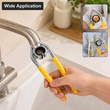 Tatukiko Aerator Wrench Carbon Steel Alloy Non-Slip Installation Tool Kitchen Bathroom Faucet Aerator Removal Wrench - Yellow - View 1