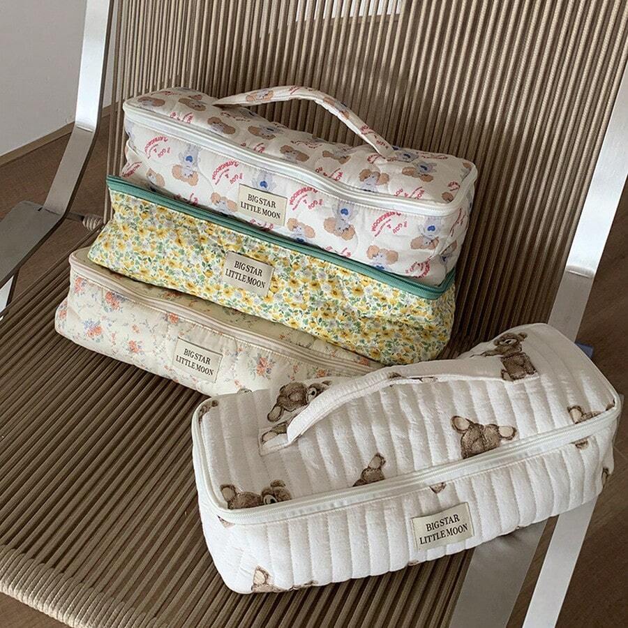 Fashionable Makeup Bag, Large Capacity, Portable Toiletry Bag, Hair Dryer Storage Bag, Curling Iron And Straightener Storage Bag. - Multicolor - View 1