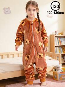 1Pc Cartoon Love,Animal Flannel Long Sleeve Zipper,Cute,Comfortable And Neutral Baby Product,Suitable For Daily Use In Autumn And Winter,Birthday Gift - Multicolor - View 21