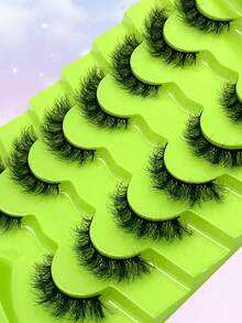 ENCHUW 7 Pairs 3D Natural Wispy Soft Lashes Fluffy Daily Eyelash For Vacation Strip Lashes,Lashes,Eyelashes,Fake Lashes - Black - View 5