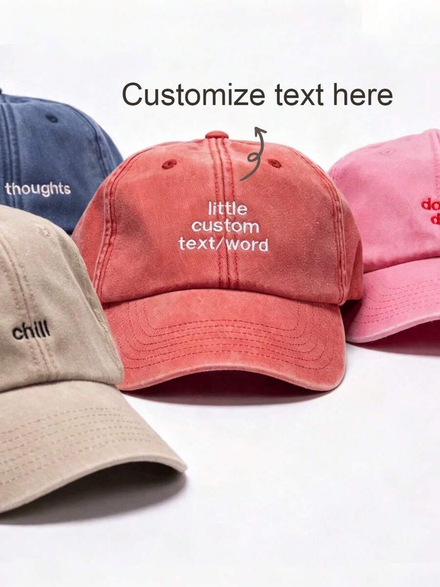 Embroidered Hat Personalized Dad Hat Embroidered Logo Baseball Cap Single Hat Customized Hat Club Hat Unisex Baseball Cap Trucker Hat - Leave Your Favorite Color - View 1